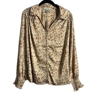 Rachel Zoe Satin Button Front Blouse